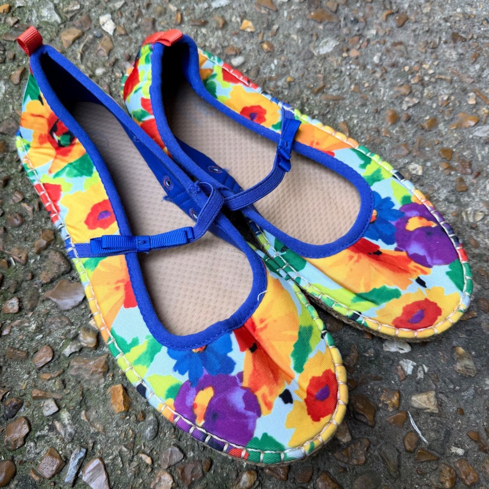 Sea Star x Frances Valentine Floral Neoprene Mary Jane Espadrille Shoes Womens 8 - Picture 2 of 15